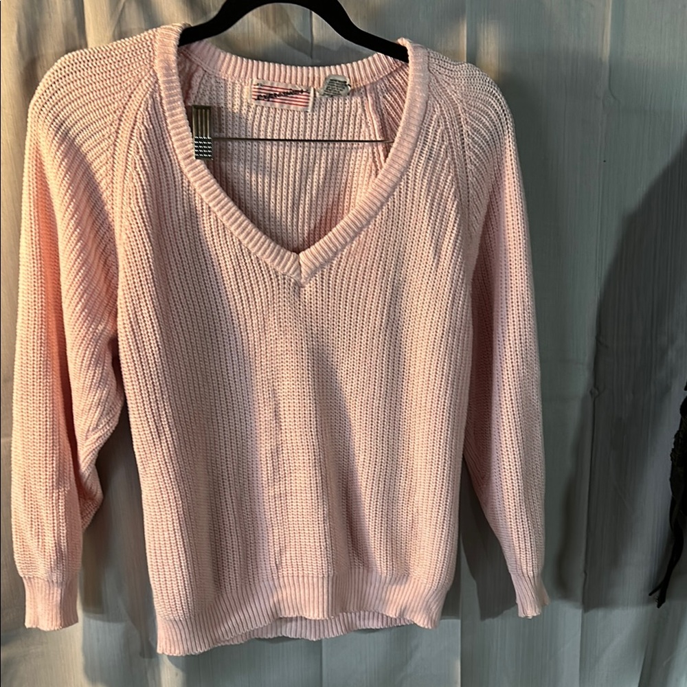 Pink V-Neck Women's Sweater